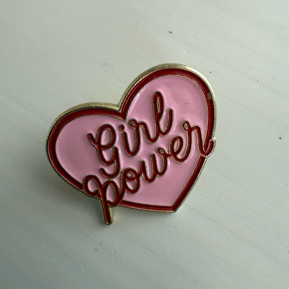 Pink Heart 'Girl Power' Brooch - Galentines / Women’s Day, Adult or Kid